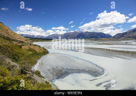 Berge Alpen Landschaft im Süden von Neuseeland Stockfoto