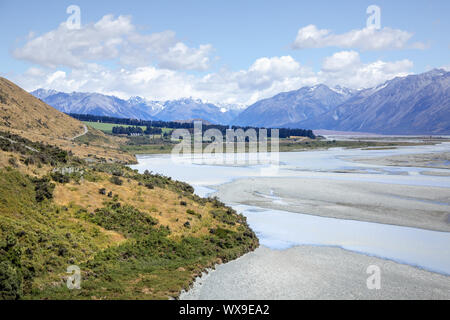 Berge Alpen Landschaft im Süden von Neuseeland Stockfoto