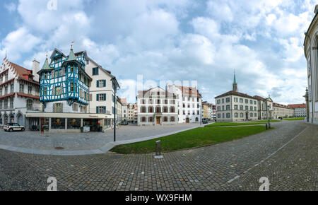 St. Gallen, SG/Schweiz - April 8, 2019: der Blick von der historischen St. Gallus Quadrat in der Sw Stockfoto