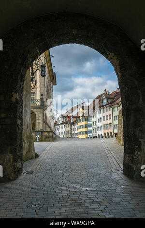 Wil, SG/Schweiz - April 8, 2019: Blick auf die historische Altstadt in der Schweizer Stadt Wil Stockfoto