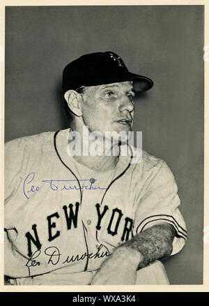 Vintage autographiertes Foto von Leo Durocher wer war der Manager der New York Giants der Nationalen Liga in den 40er und 50er Jahren. Stockfoto
