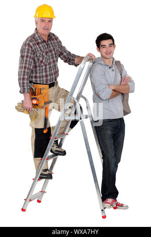 Zimmermann, die Übernahme von neuen Auszubildenden Stockfoto