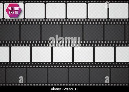 Der Vektor Filmstreifen auf transparentem Hintergrund isoliert. Stock Vektor