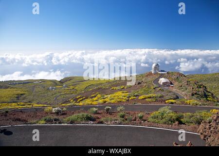 Roque de Los Muchachos Observatorien auf La Palma-Kanarische Inseln-Spanien Stockfoto