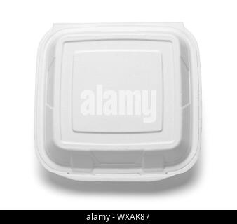 Fast food, Box Top View isoliert auf Weiss. Stockfoto