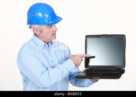 Architekt auf laptop Stockfoto