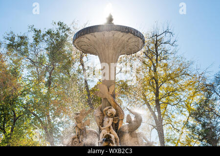 Galapagos Brunnen in Madrid Park Stockfoto