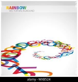 3D abstrakt Hintergrund mit bunten Regenbogen zahlen Stock Vektor