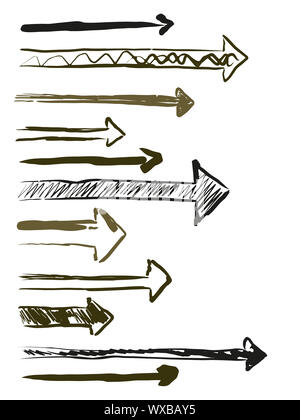 Einige Pfeile nach rechts Stockfoto