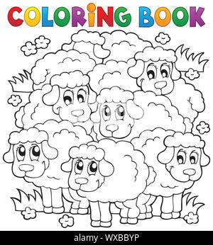 Malvorlagen schaf Thema 2 Stock Vektor