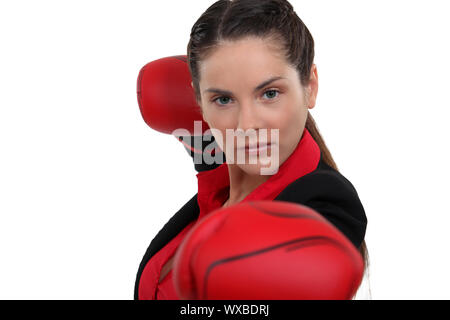 Frau, werfen einen Schlag Stockfoto