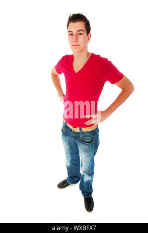 Robuste harter Kerl in Weitwinkel studio Portrait Stockfoto