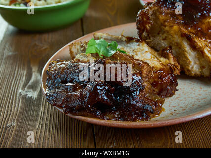 Süß und klebrig Char Siu Stockfoto