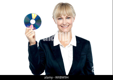 Wir bewahren Ihre Daten sicher in Passwort geschützten dvd. Stockfoto
