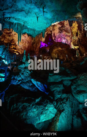 Stein Texturen in Prometheus Höhle Stockfoto