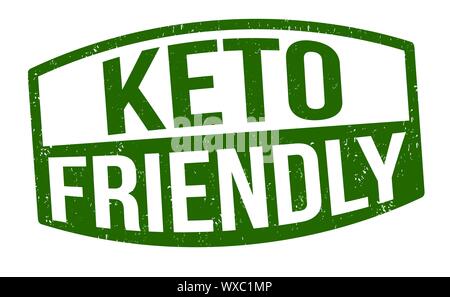 Keto freundlich Zeichen oder Stempel auf weißem Hintergrund, Vector Illustration Stock Vektor
