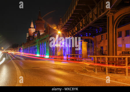 Berlin Festival der Lichter - Oberbaumbrücke Stockfoto