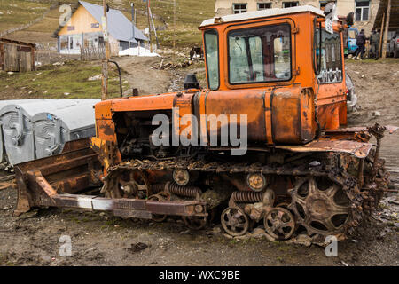 Alte Planierraupe in Harderwijk Stockfoto