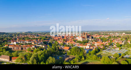 Weltkulturerbe Quedlinburg Harz Luftaufnahmen Stockfoto