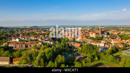 Weltkulturerbe Quedlinburg Harz Luftaufnahmen Stockfoto