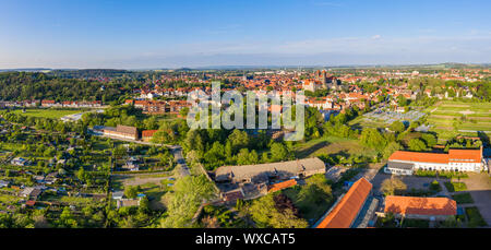 Weltkulturerbe Quedlinburg Harz Luftaufnahmen Stockfoto