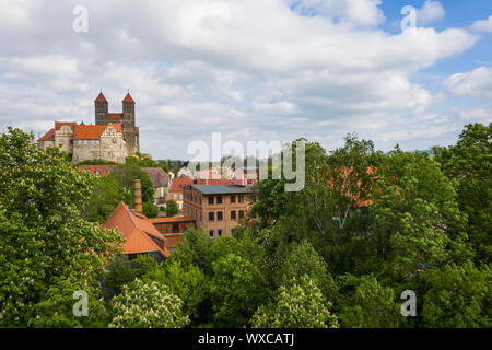 Weltkulturerbe Quedlinburg Harz Luftaufnahmen Stockfoto