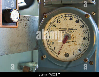 F7a Wabash zug Motordrehzahl recorder Manometer detail Stockfoto