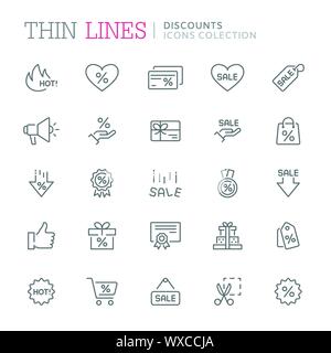 Sammlung von vertriebsrelevanten Zeile für Symbole. Vector EPS 8. Stock Vektor