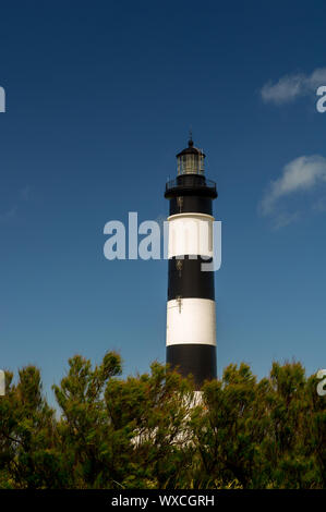 Insel D'Oleron in der französischen Charente mit gestreiften Leuchtturm Stockfoto