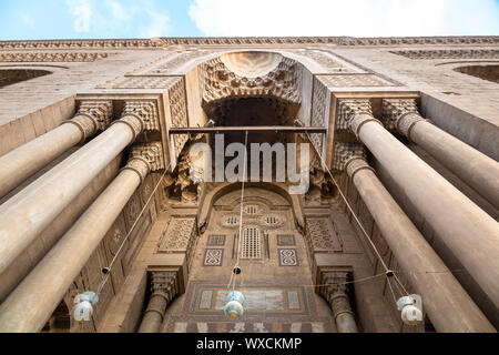 Die beiden Moscheen Al-Rifa "Ich" und "Sultan Hassan in Kairo Ägypten Stockfoto