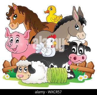 Bauernhof Tiere Thema Bild 2 Stock Vektor