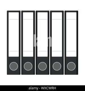 Verschiedene farbige Dateien vor weißem Hintergrund Stock Vektor