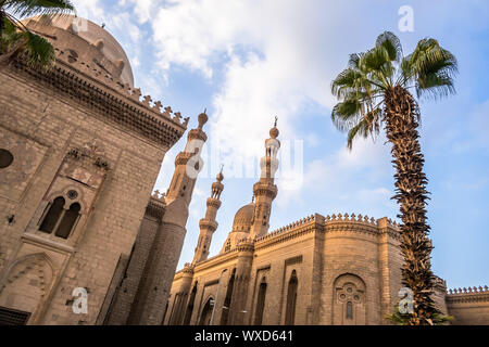 Die beiden Moscheen Al-Rifa "Ich" und "Sultan Hassan in Kairo Ägypten Stockfoto