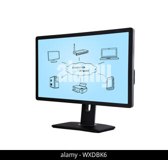 Schwarz computer monitor mit Wi-fi System Stockfoto
