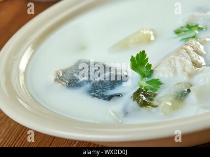 Belgische Fischsuppe Stockfoto