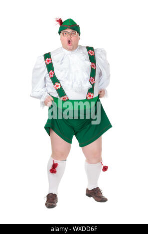 Lustigen dicken Mann deutsche Bayerische Kleidung Stockfoto