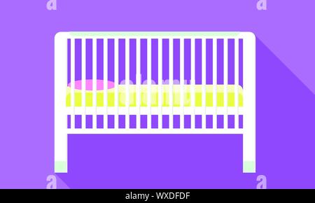Zimmer Kinderbett Symbol. Flache Darstellung der Zimmer Kinderbett vektor Symbol für Web Design Stock Vektor