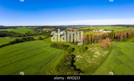 Luftbilder aus dem Harz Dorf Enkirch Stockfoto