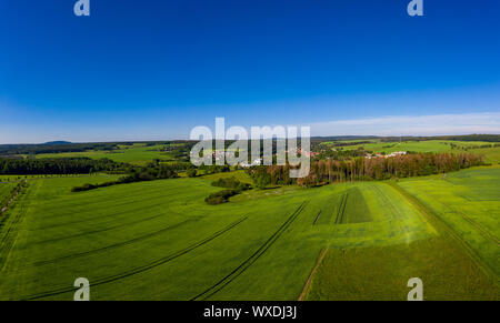 Luftbilder aus dem Harz Dorf Enkirch Stockfoto