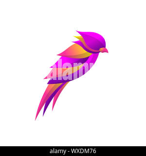 Bird Logo Konzept mit bunten Farbverlauf, elegantes, modernes Design, für Unternehmen Corporate vector Template Stockfoto