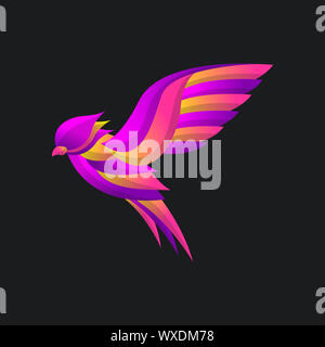 Bird Logo Konzept mit bunten Farbverlauf, elegantes, modernes Design, für Unternehmen Corporate vector Template Stockfoto