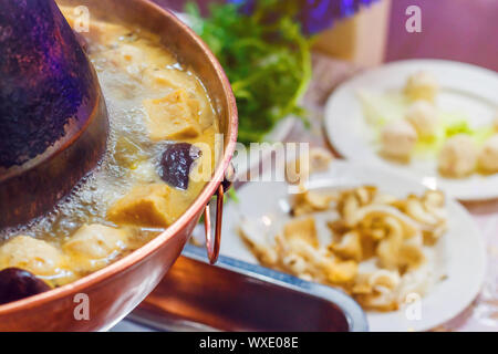 Doppel Geschmack hot pot close-up Stockfoto