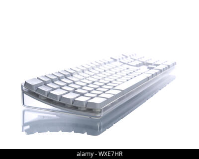 Weiß computer Tastatur isoleted auf weißem Hintergrund. Stockfoto