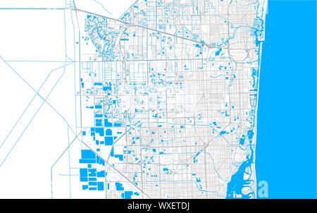 Reich detaillierte Vektor Lageplan von Pembroke Pines, Florida, USA. Karte Vorlage für Wohnkultur. Stock Vektor