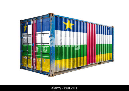 Das Konzept der Zentralafrikanischen Republik Export - Import, Container Transport und die Lieferung von Waren. Der Transport der Container mit den nat Stockfoto