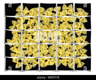 Bow Tie pasta Collage Stockfoto