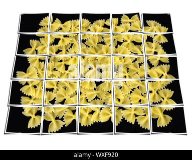 Bow Tie pasta Collage Stockfoto