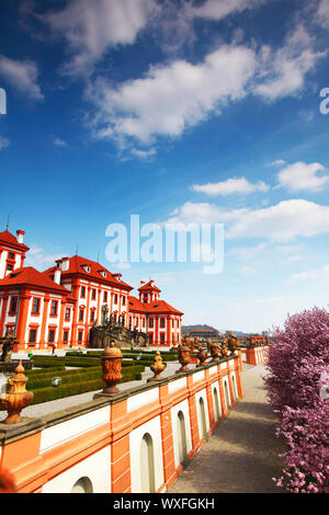 Prag-Troja-Burg im Garten Stockfoto