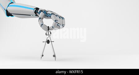 Humanoide Roboter Hand Kompass Stockfoto