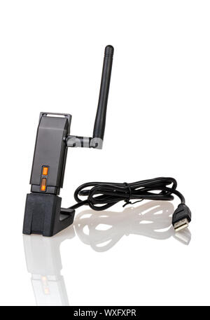 Wi-Fi Wireless USB-Adapter isoliert auf weißem Hintergrund Stockfoto